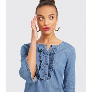 draper james denim ruffle dress